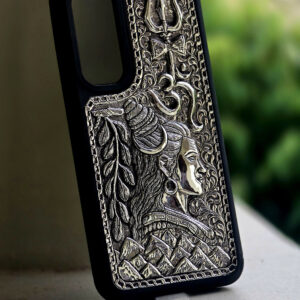 custom carving mobile cover (Lord Shiva silver cover )