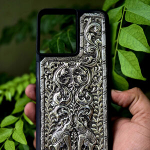 silver custom phone cover (Elephant Design)