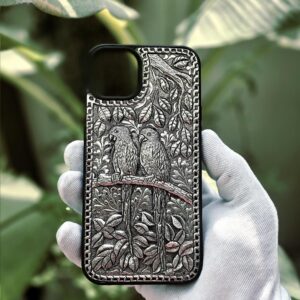 silver mobile cover