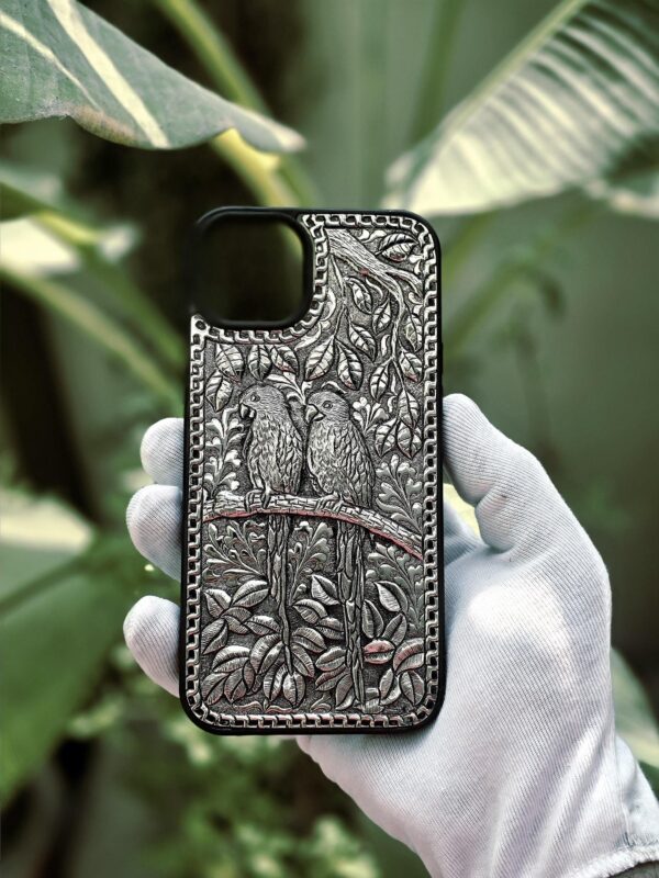 silver mobile cover